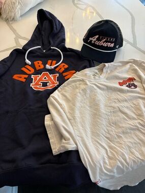 Auburn University Champion Navy & White Auburn Hoodie, Tee & Cap Set